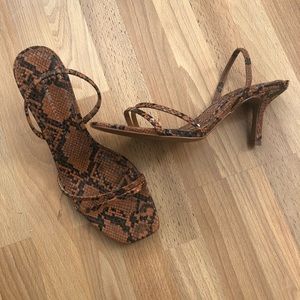 Zara snakeskin kitten heels